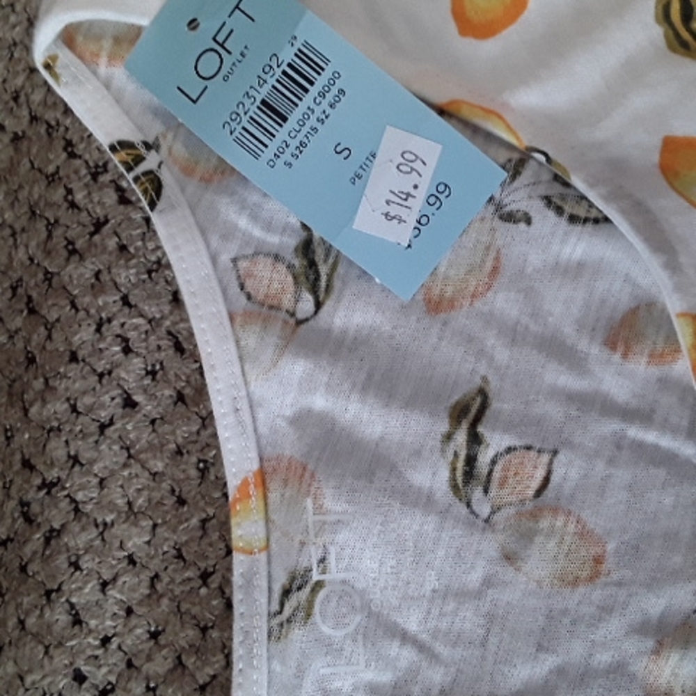 Loft lemon button front tee - Picture 2 of 3